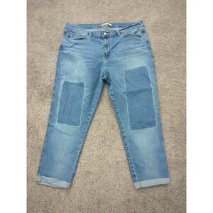 Signature Levi Strauss Boyfriend Jeans Women's 18W PLUS Patchwork Denim‎ Casual